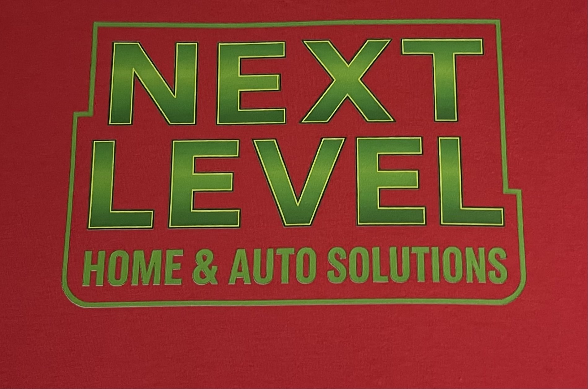 DTF logo print on red shirt